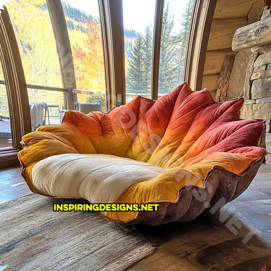 A autumn leaf lounger in a elm leaf design