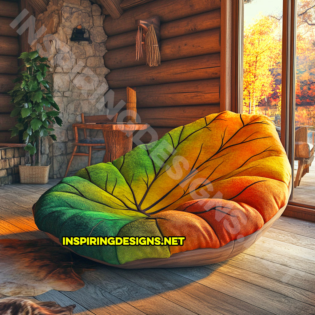 A autumn leaf lounger in a beech leaf design