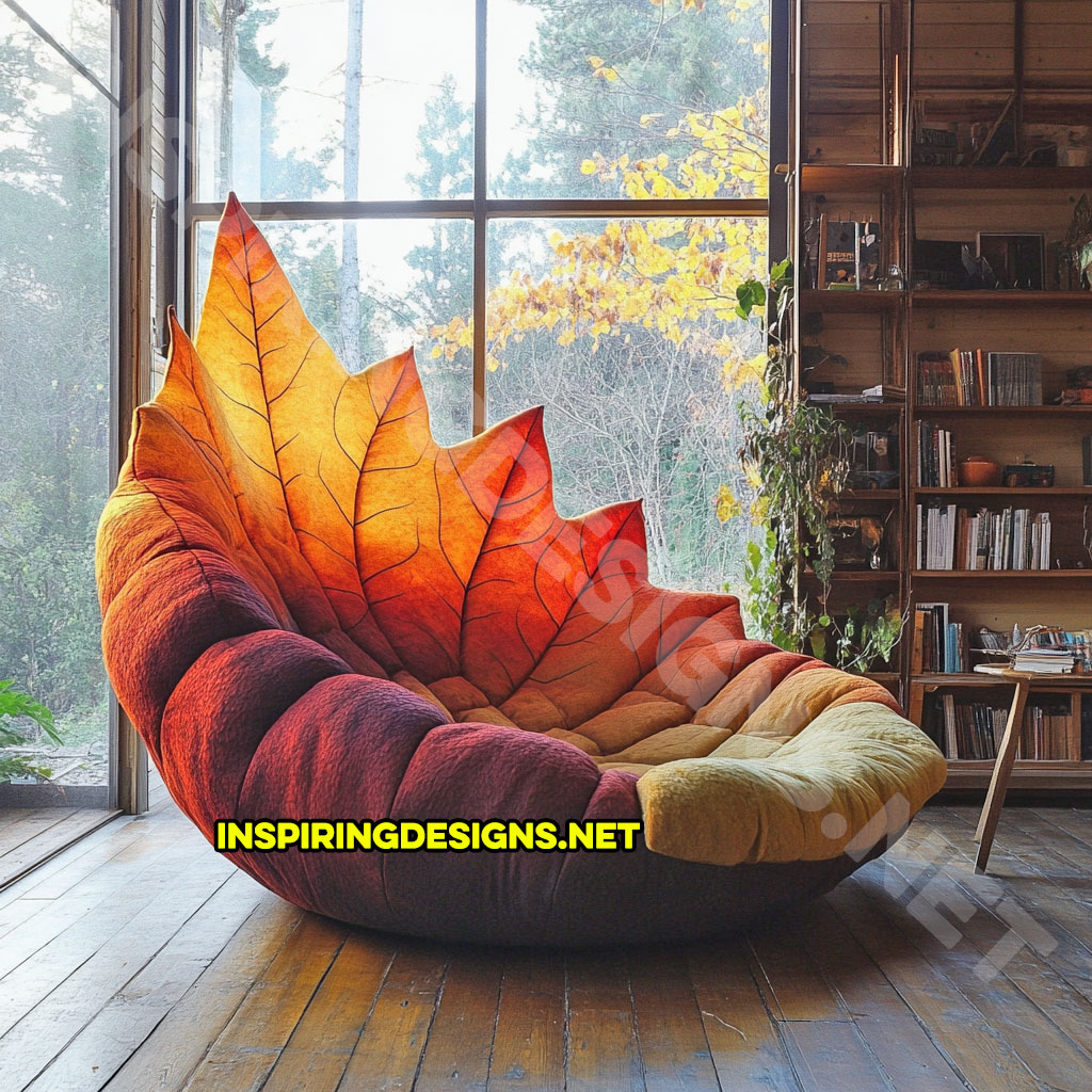 A autumn leaf lounger in a rowan leaf design