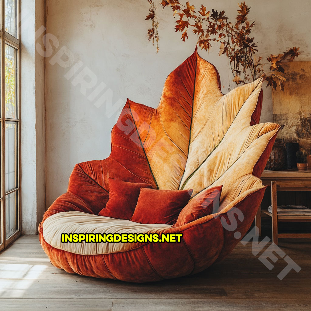 A autumn leaf lounger in a oak leaf design