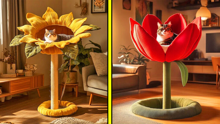 These Flower Shaped Cat Trees Will Make Your Home Bloom with Feline Fun