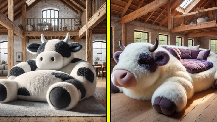 These Giant Cow Loungers Will Transform Your Living Room Into a Cozy Pasture