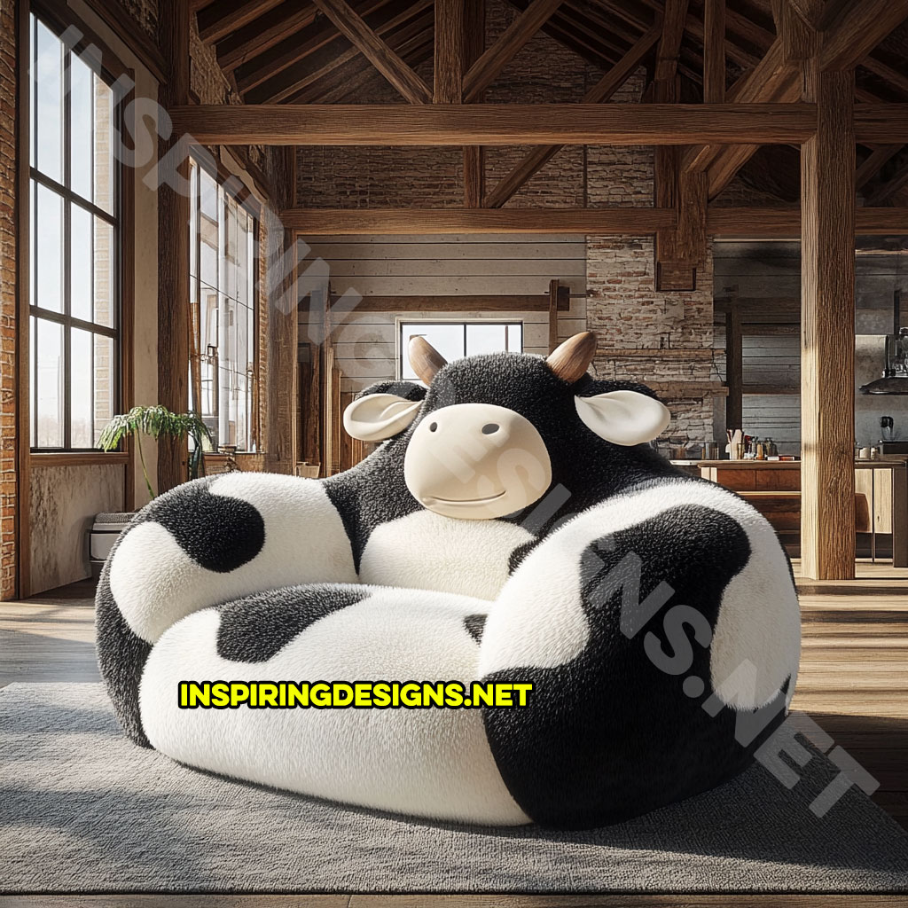 Giant Cow Lounger in black and white color