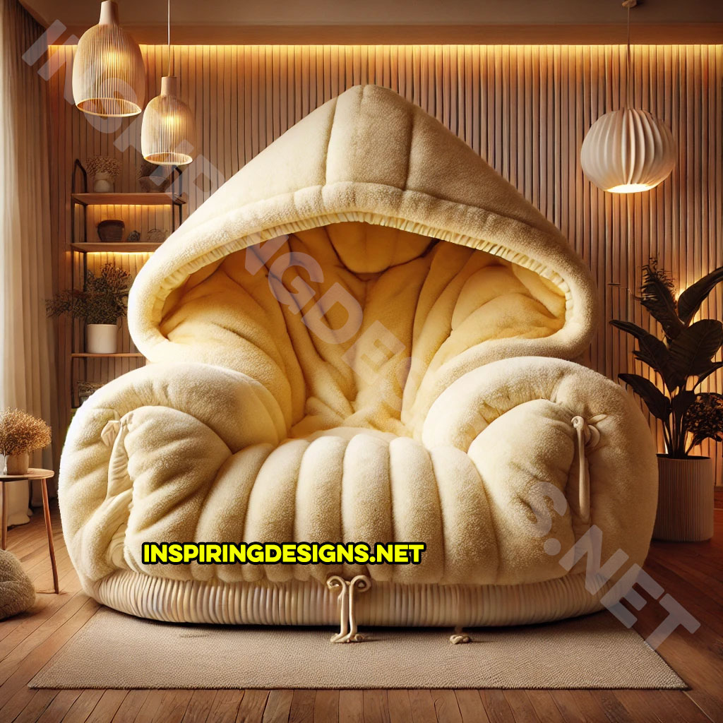 giant hoodie lounger in a yellow color