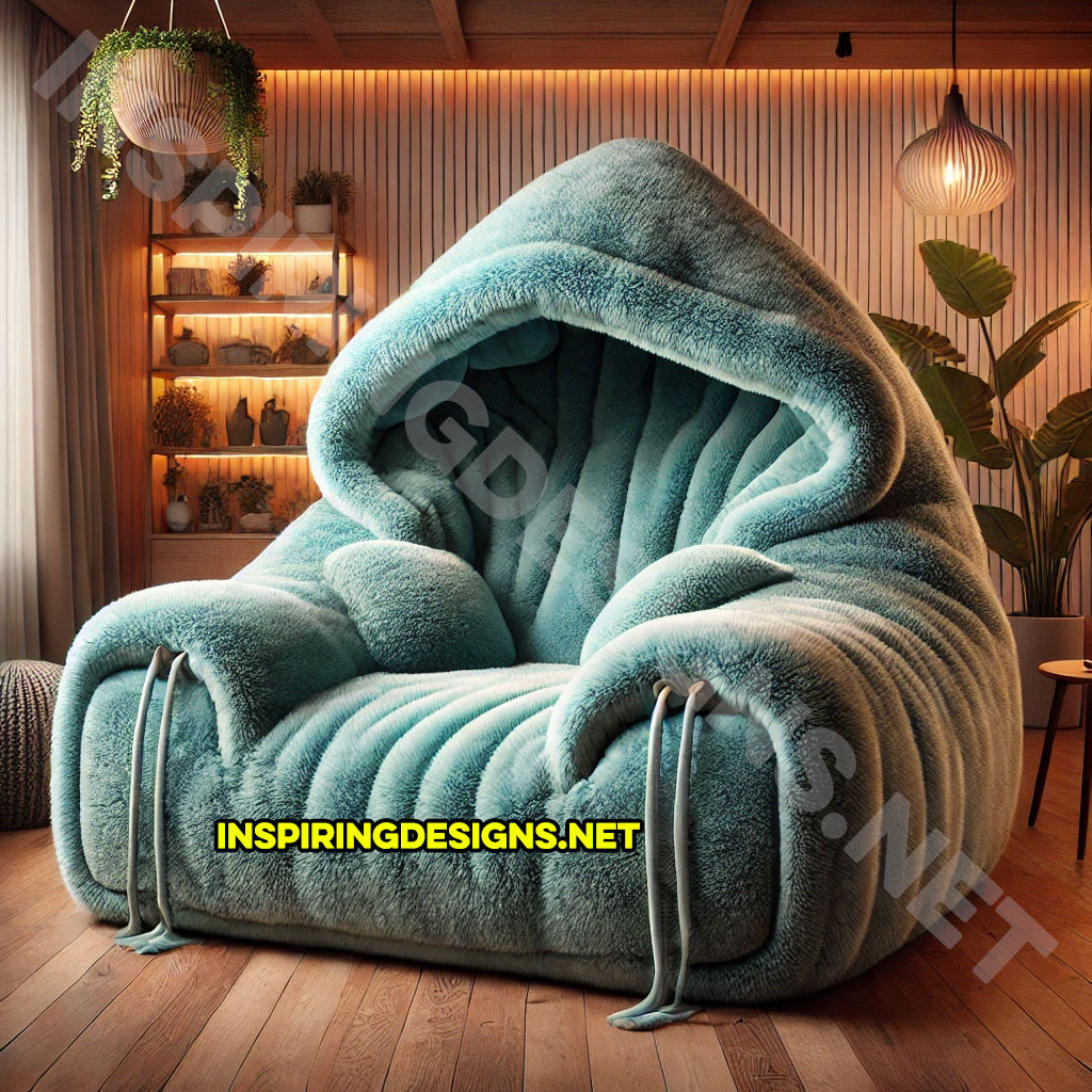 giant hoodie lounger in a blue color