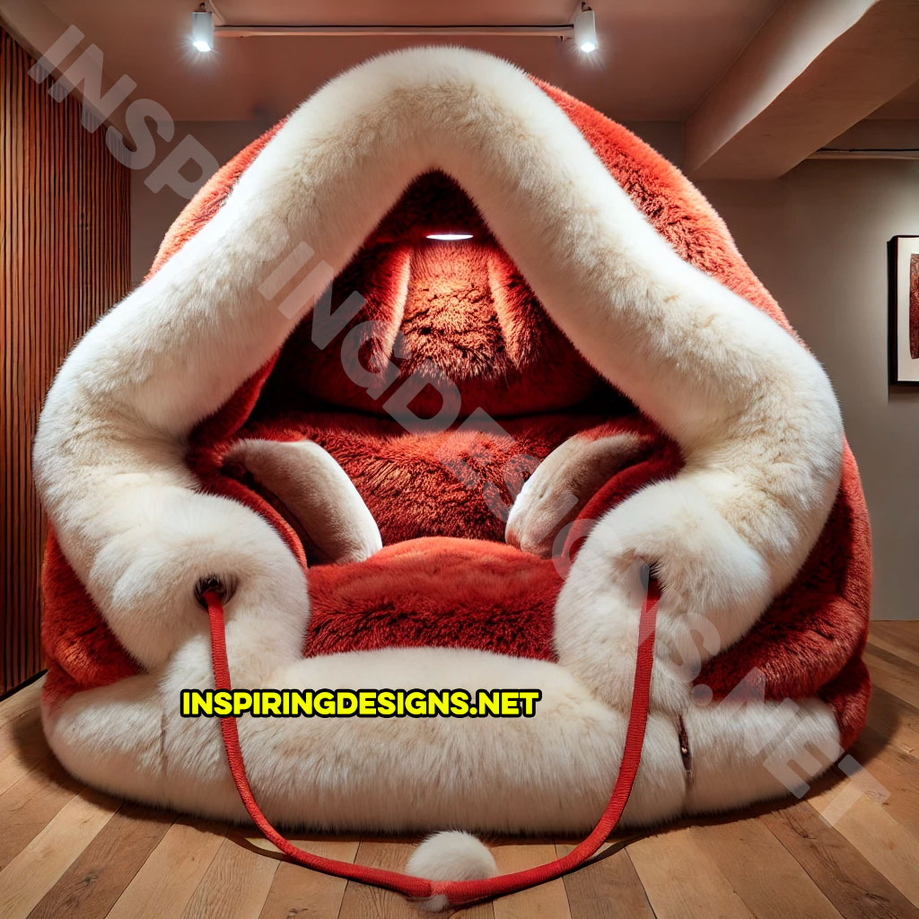 giant hoodie lounger in a red and white color