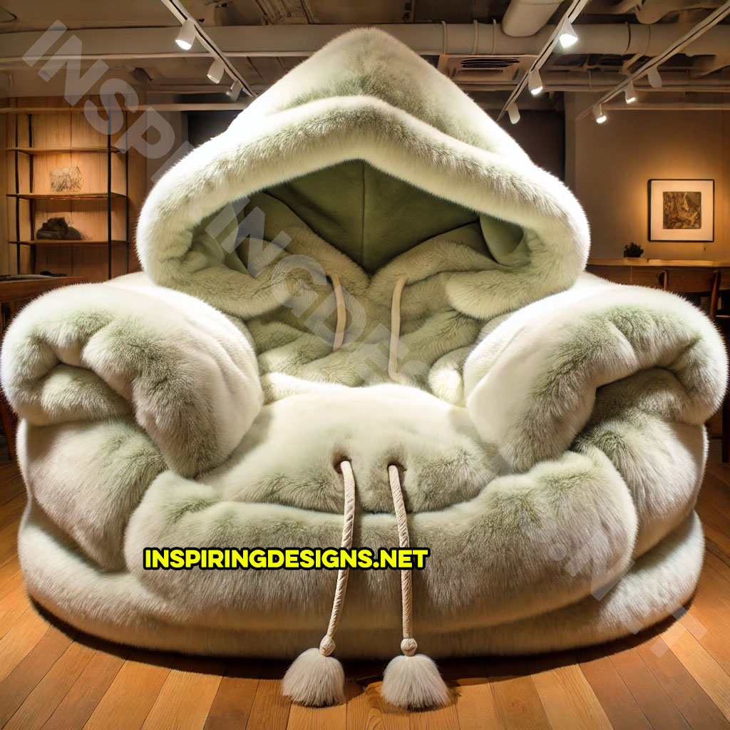 giant hoodie lounger in a light green color