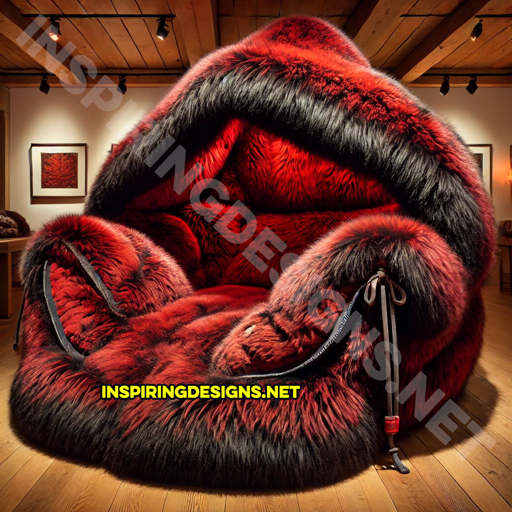 giant hoodie lounger in a red and black color