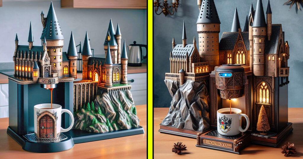 Hogwarts castle shaped coffee makers