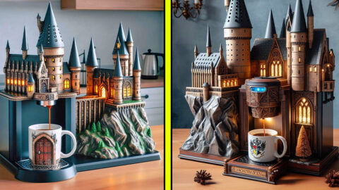 Hogwarts castle shaped coffee makers