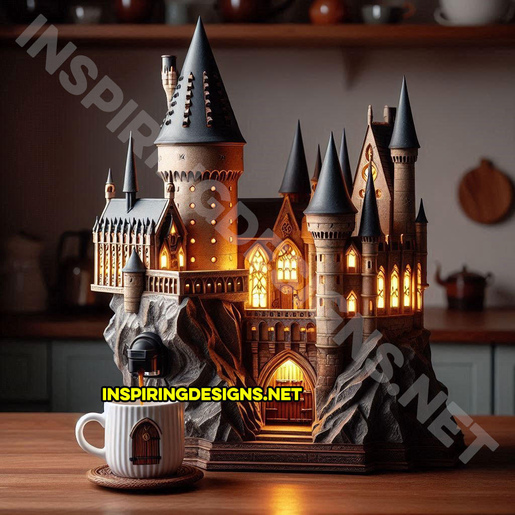 Hogwarts castle shaped coffee maker