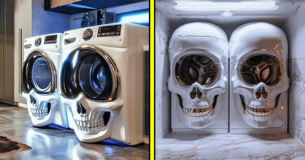 Skull shaped washer and dryer sets