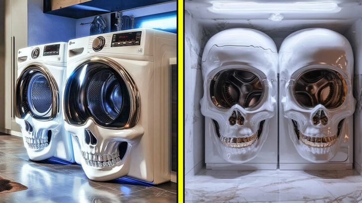 These Skull Shaped Washer and Dryer Sets Will Haunt Your Laundry Room in the Best Way