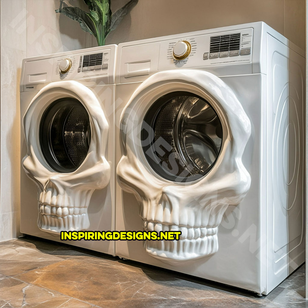 A skull shaped washer and dryer set