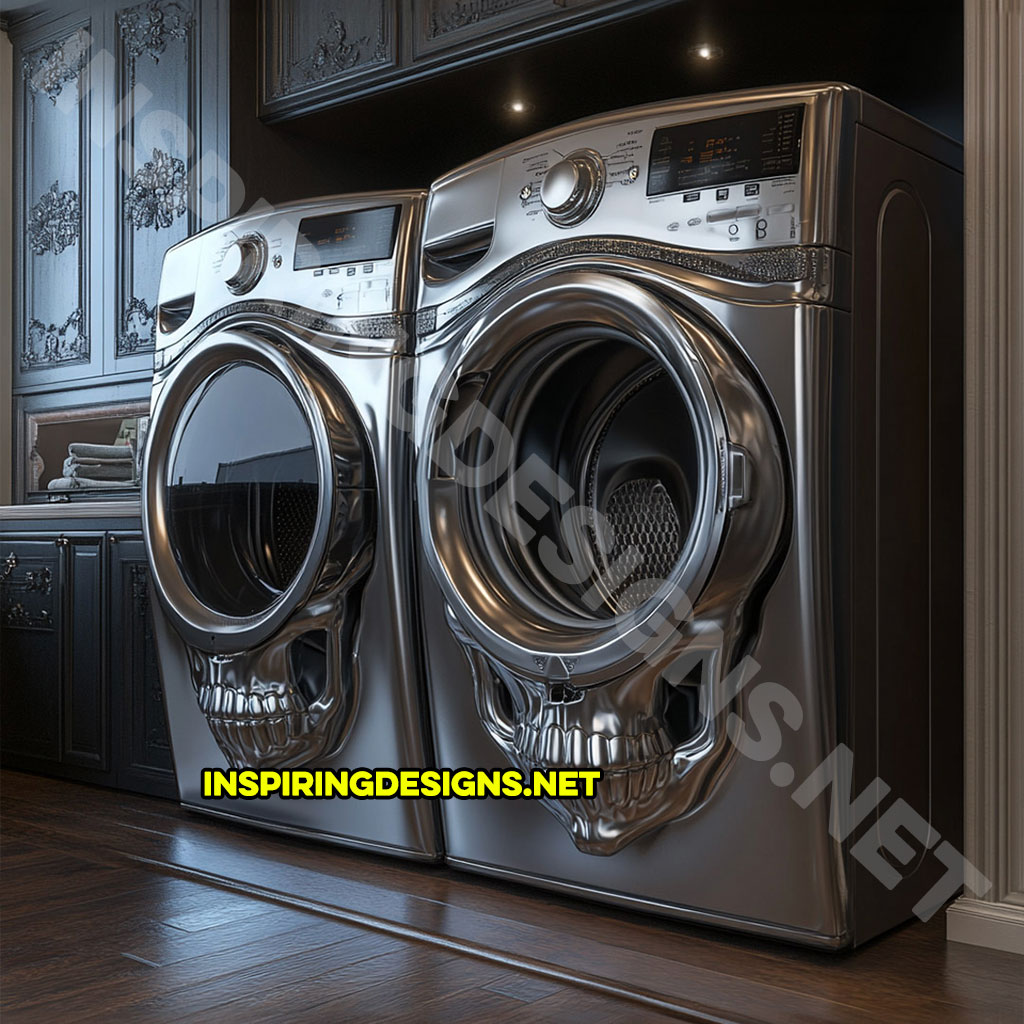 A skull shaped washer and dryer set