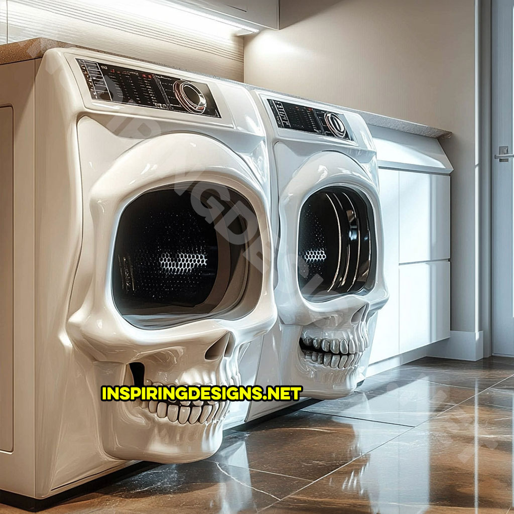 A skull shaped washer and dryer set