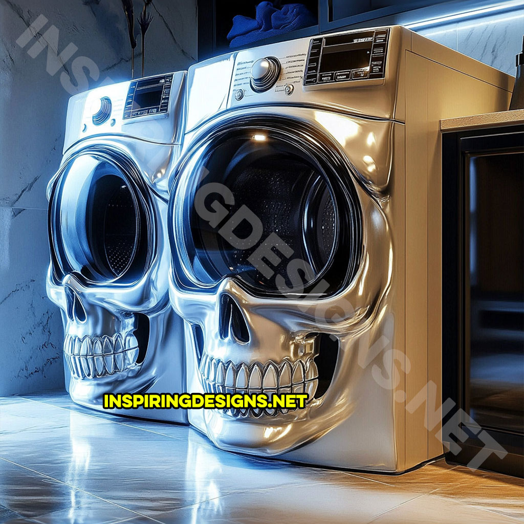 A skull shaped washer and dryer set