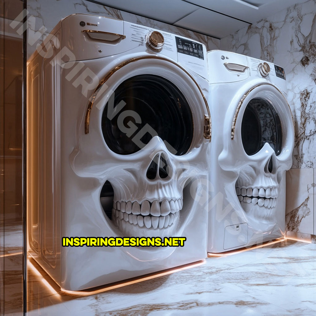 A skull shaped washer and dryer set