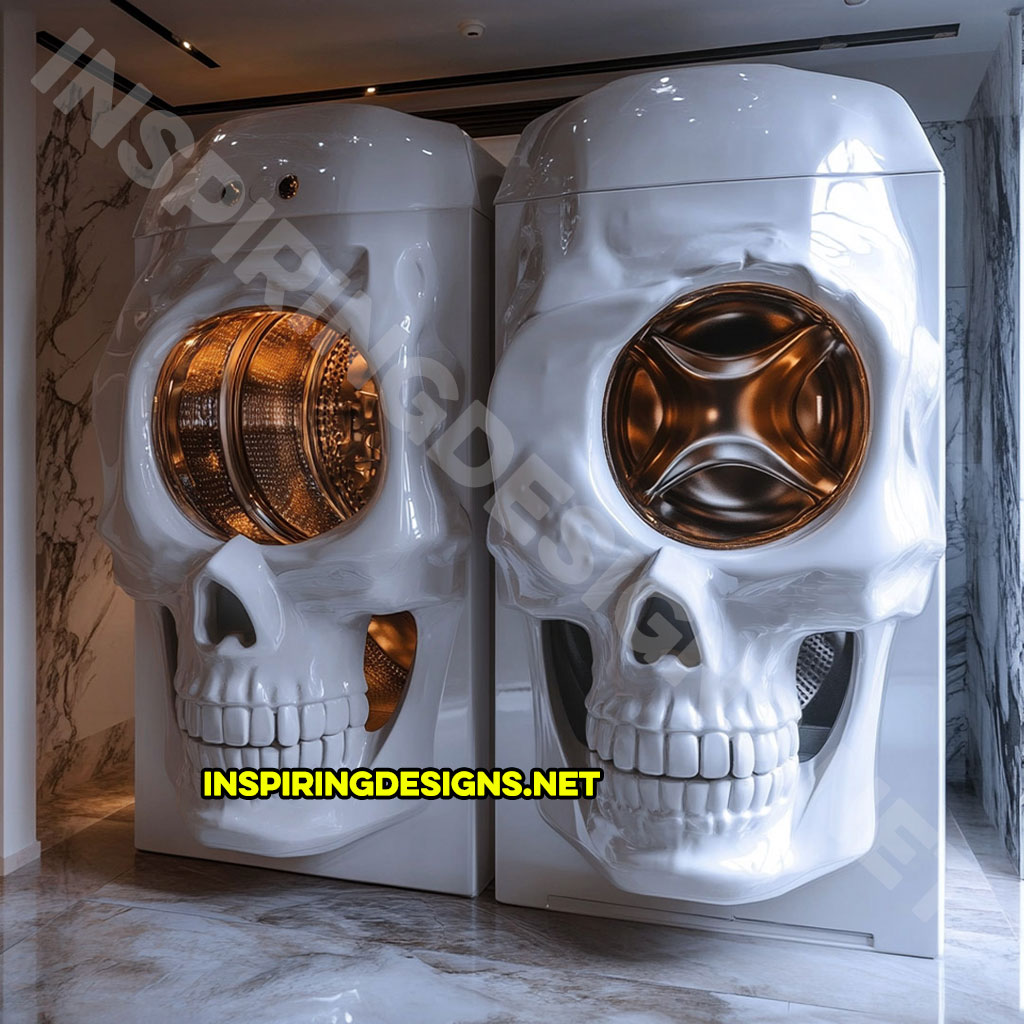 A skull shaped washer and dryer set