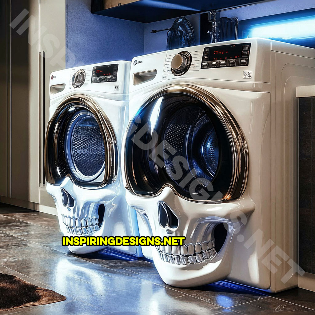 A skull shaped washer and dryer set