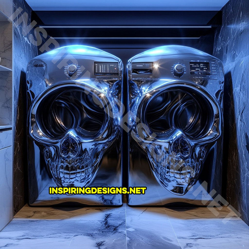 A skull shaped washer and dryer set