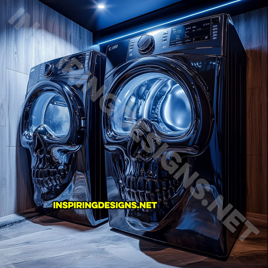 A skull shaped washer and dryer set