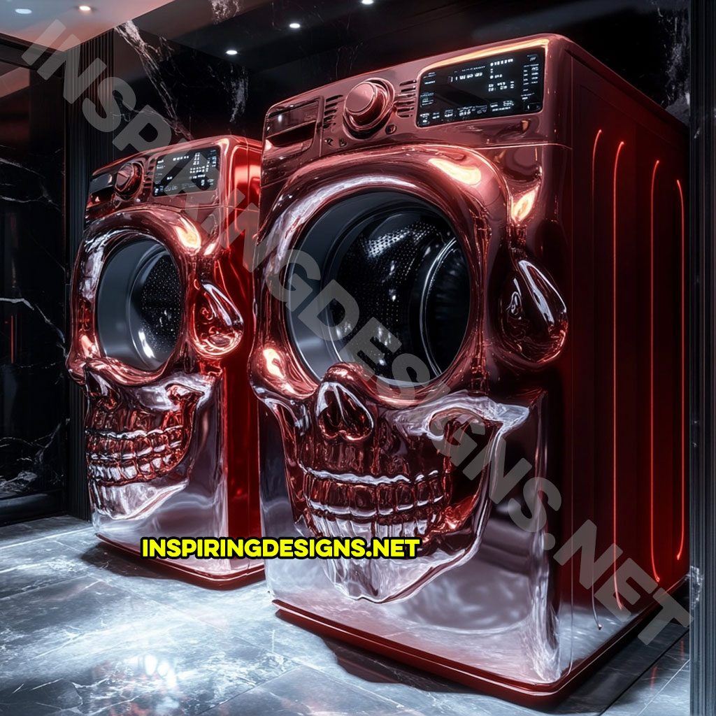 A skull shaped washer and dryer set