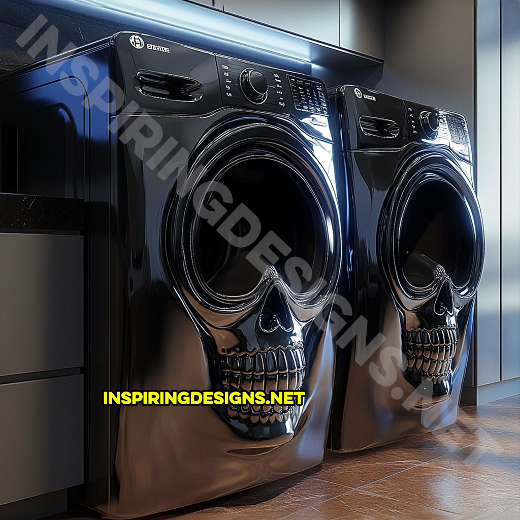 A skull shaped washer and dryer set