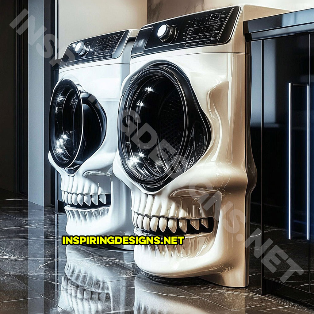 A skull shaped washer and dryer set