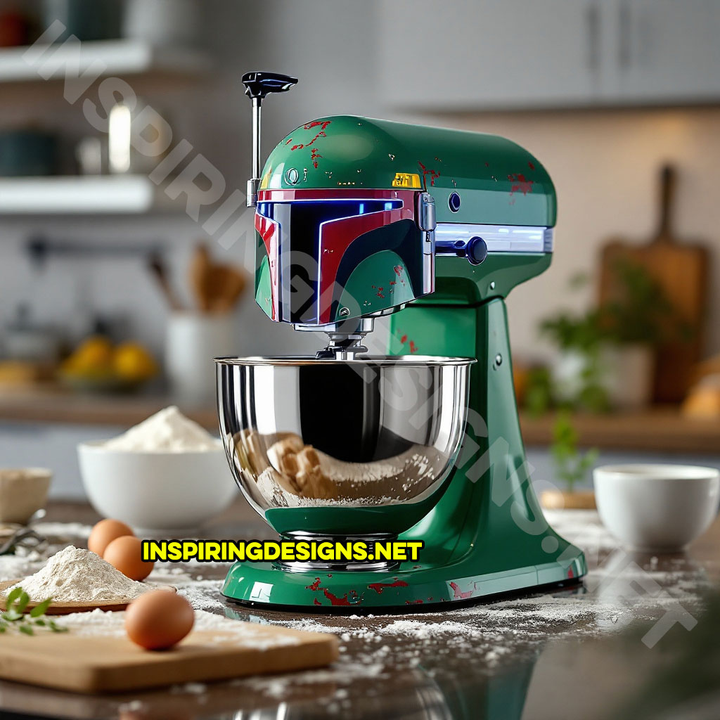 Star Wars baking mixer in a Mandalorian design