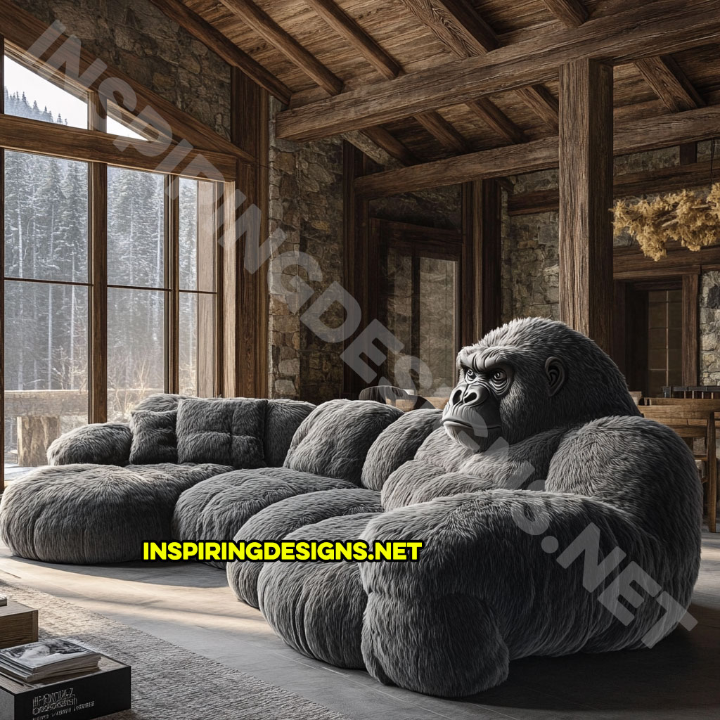 gorilla sectional sofa in silverback color