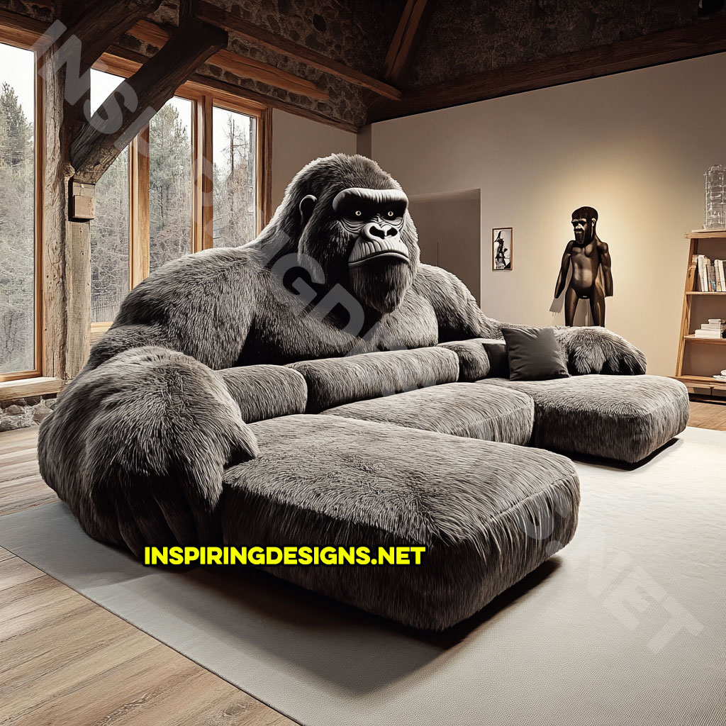 gorilla sectional sofa in silverback color