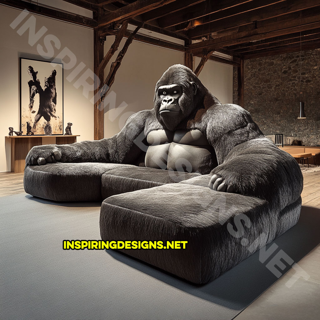 gorilla sectional sofa in black and grey color