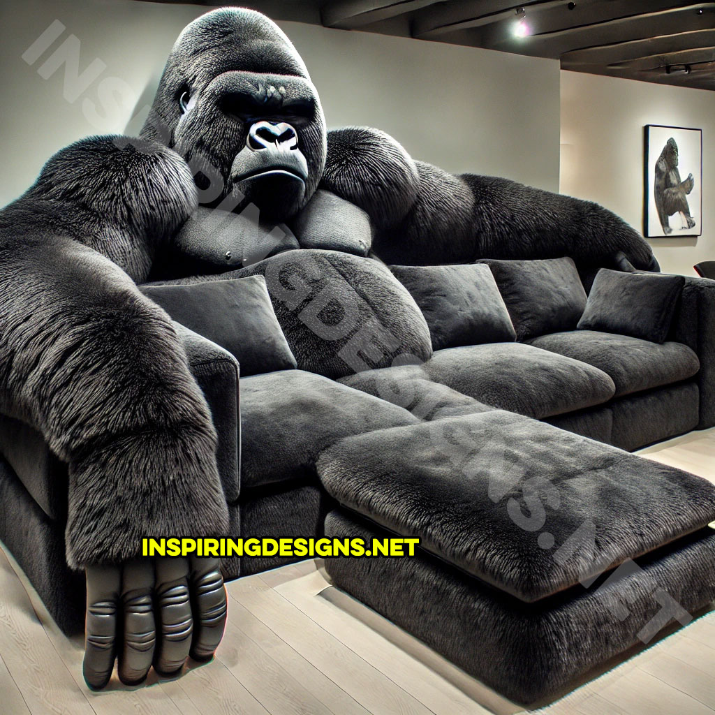 gorilla sectional sofa in black color 