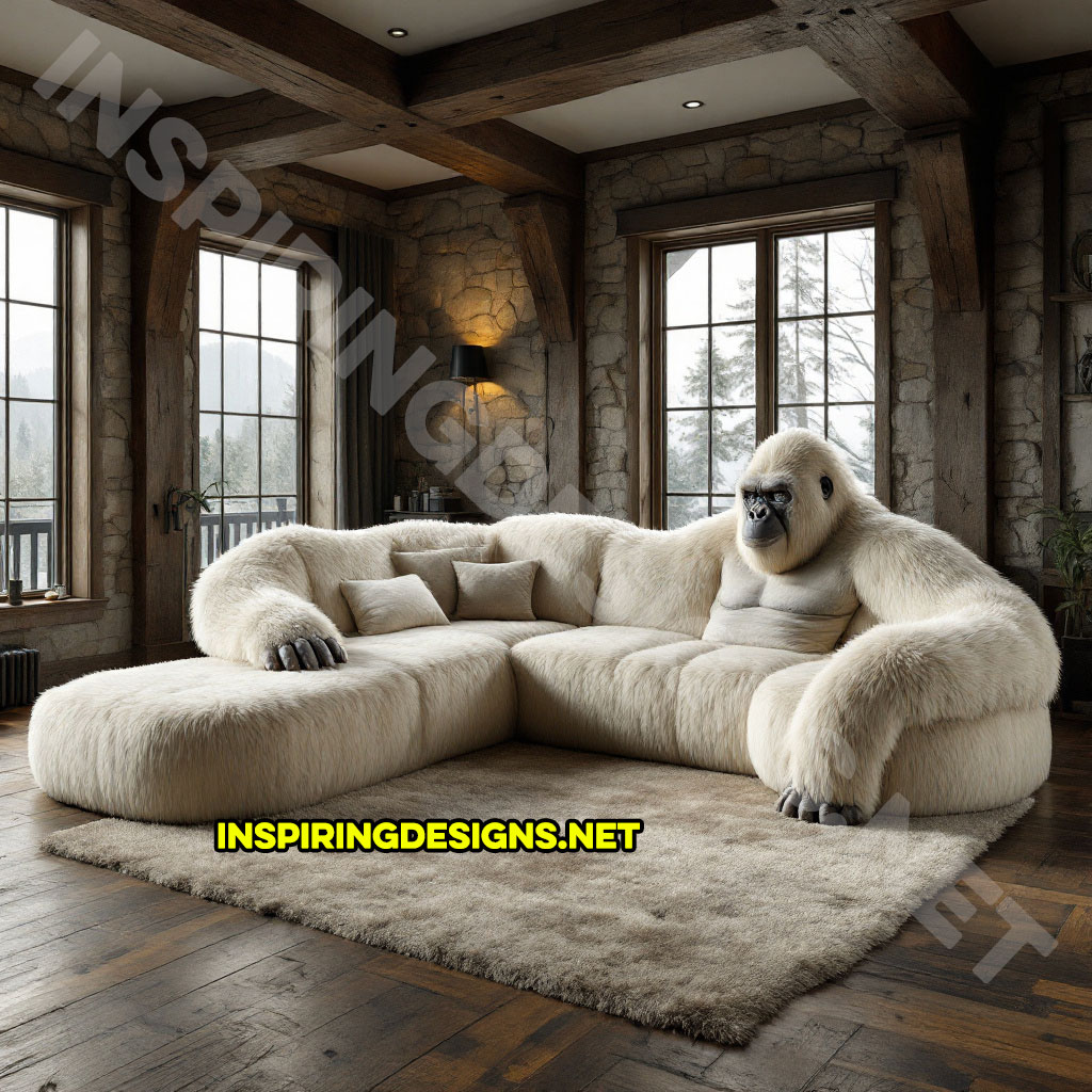 gorilla sectional sofa in white albino color