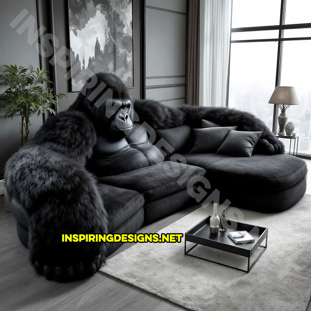 gorilla sectional sofa in black color