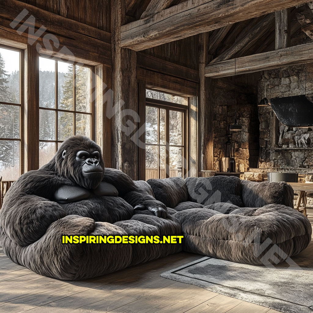 gorilla sectional sofa in silverback color