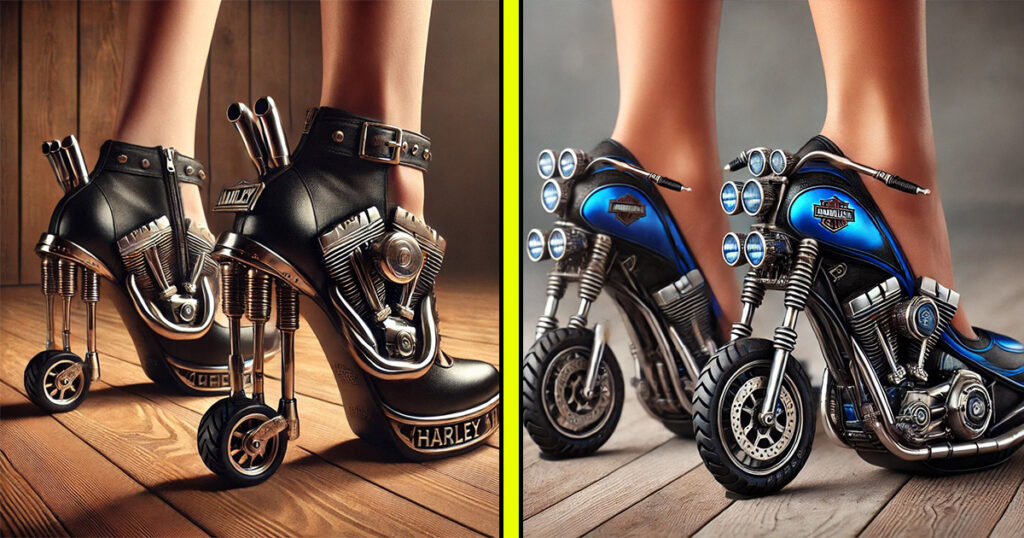 Harley motorcycle shaped heels