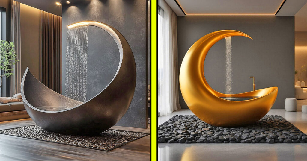 Crescent moon bathtubs