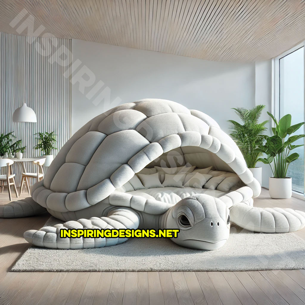 giant turtle lounger in a grey and white color