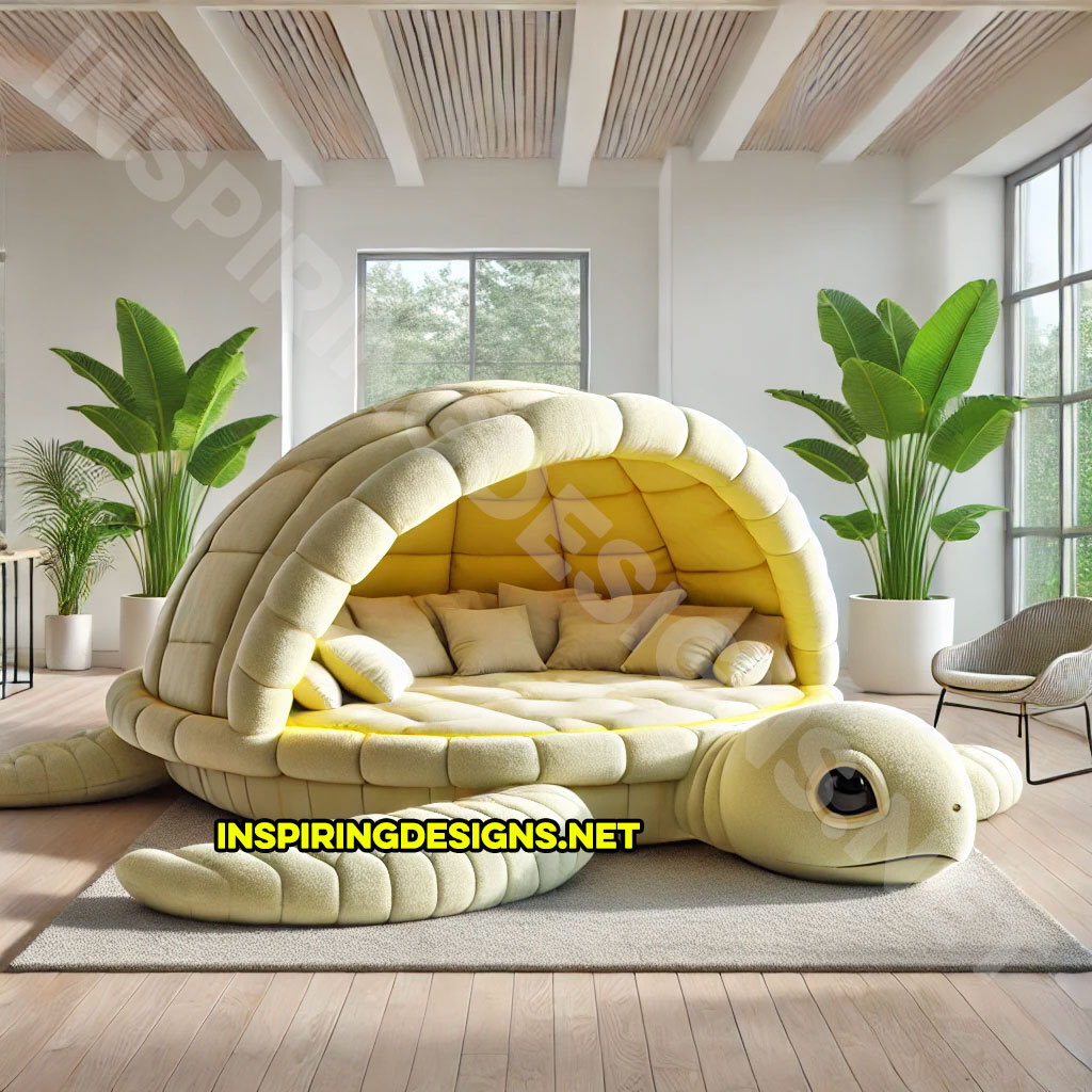 giant turtle lounger in a yellow color