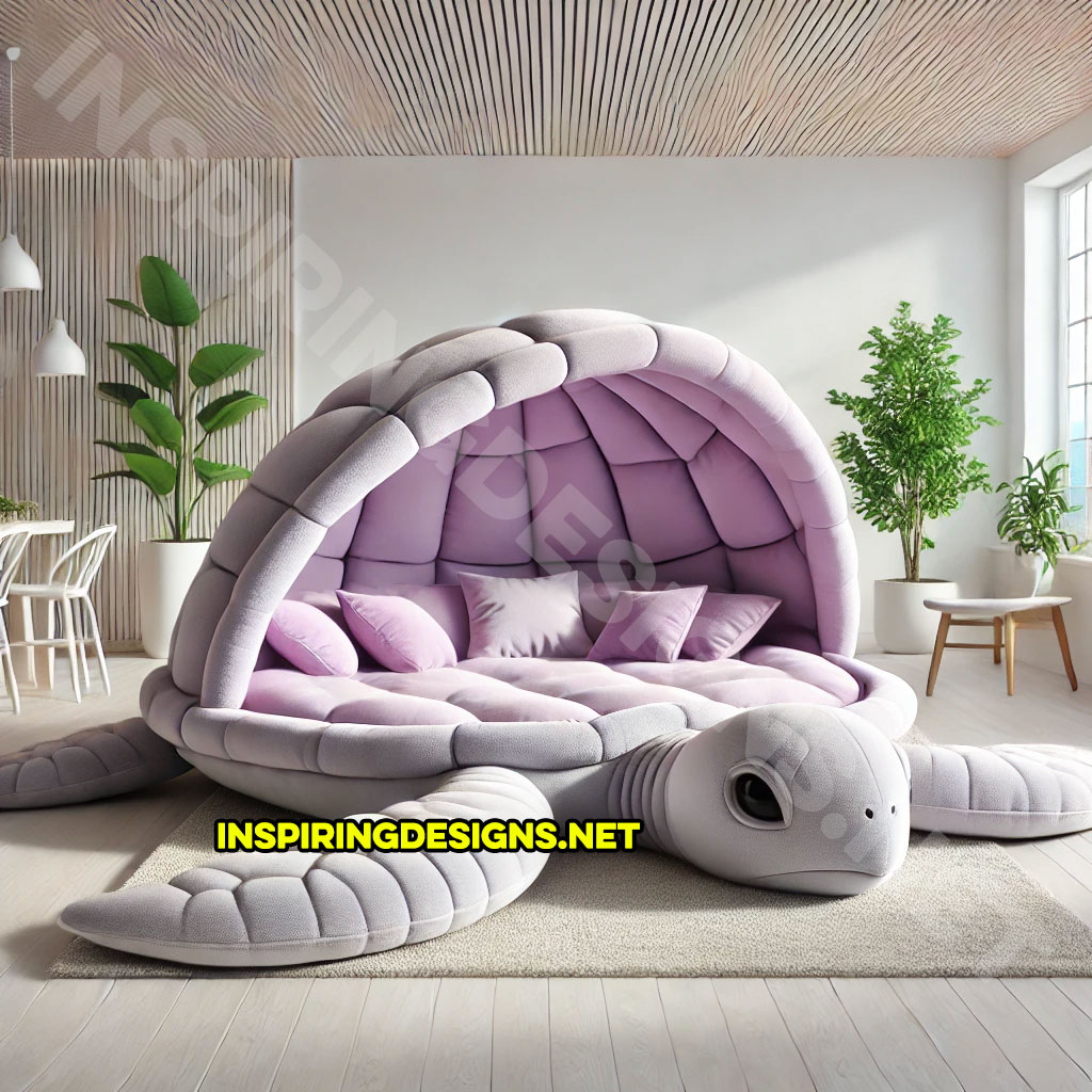 giant turtle lounger in a light purple color