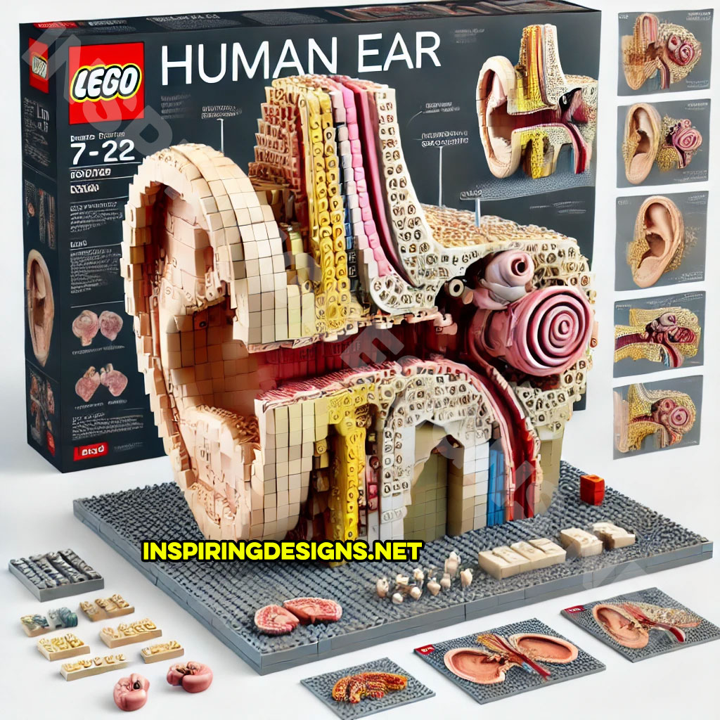 human body Lego set featuring an ear and the ear canal