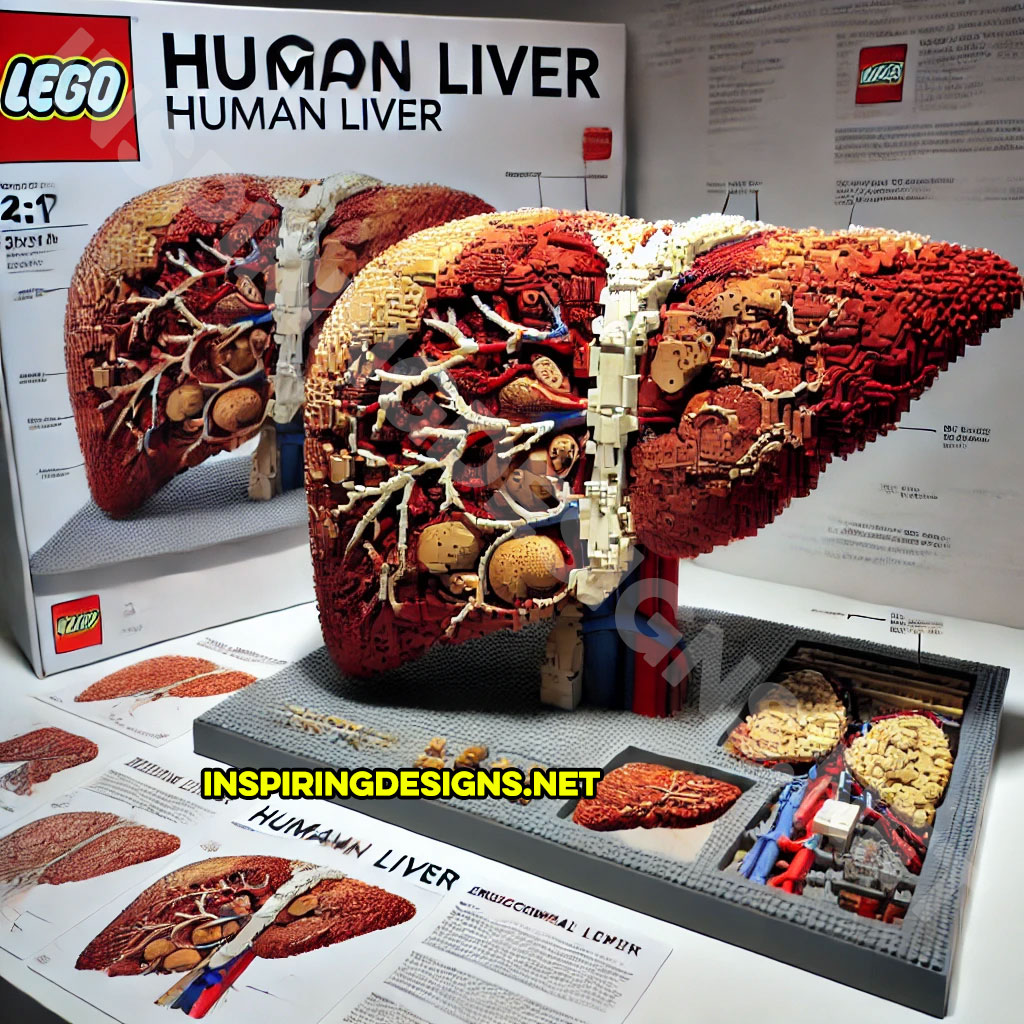 human body Lego set featuring a human liver