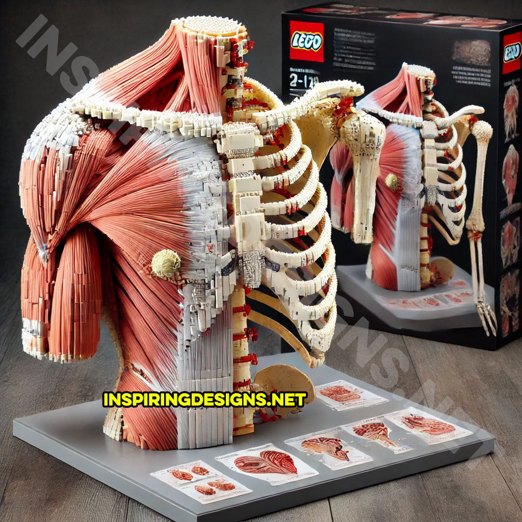 human body Lego set featuring a human chest