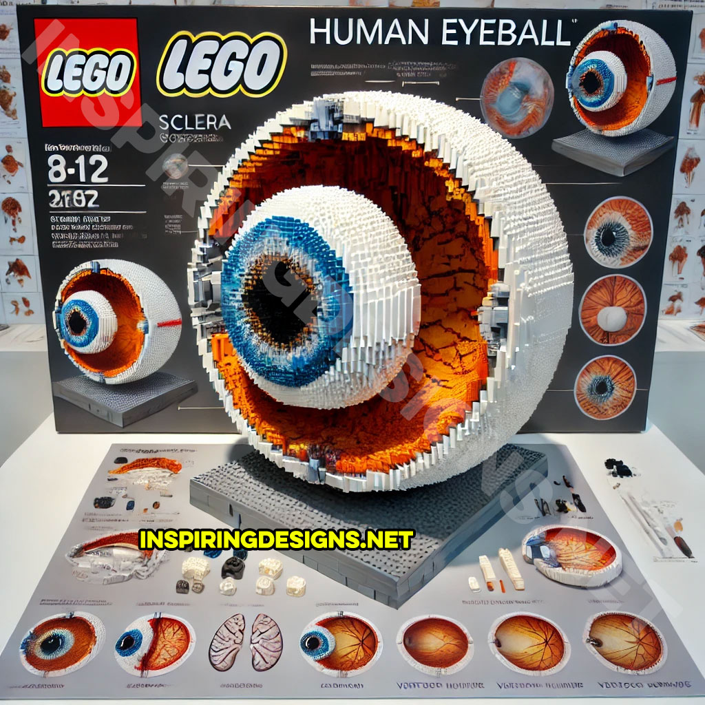 human body Lego set featuring an eyeball