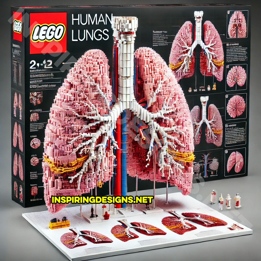 human body Lego set featuring a set of human lungs