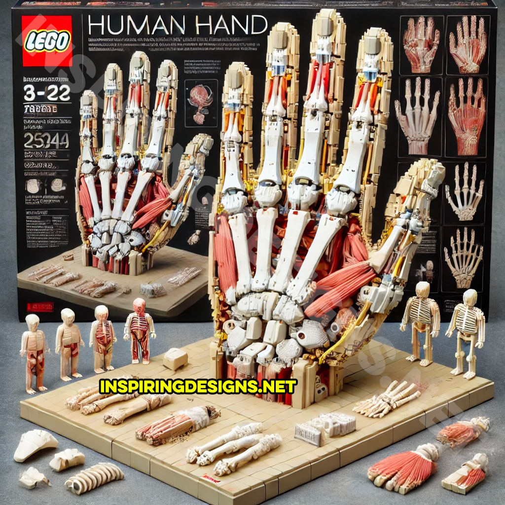  human body Lego set featuring a human hand