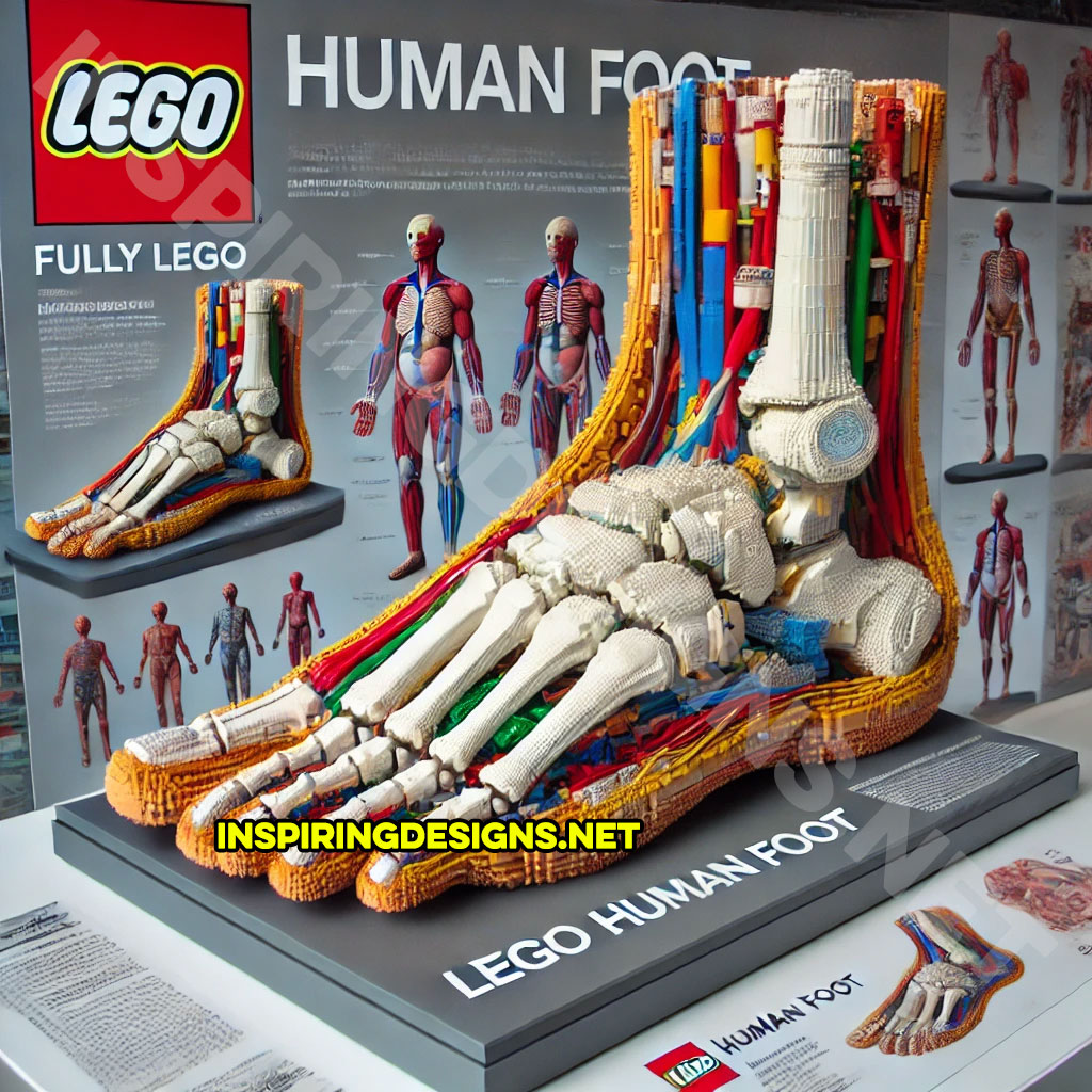 human body Lego set featuring a human foot