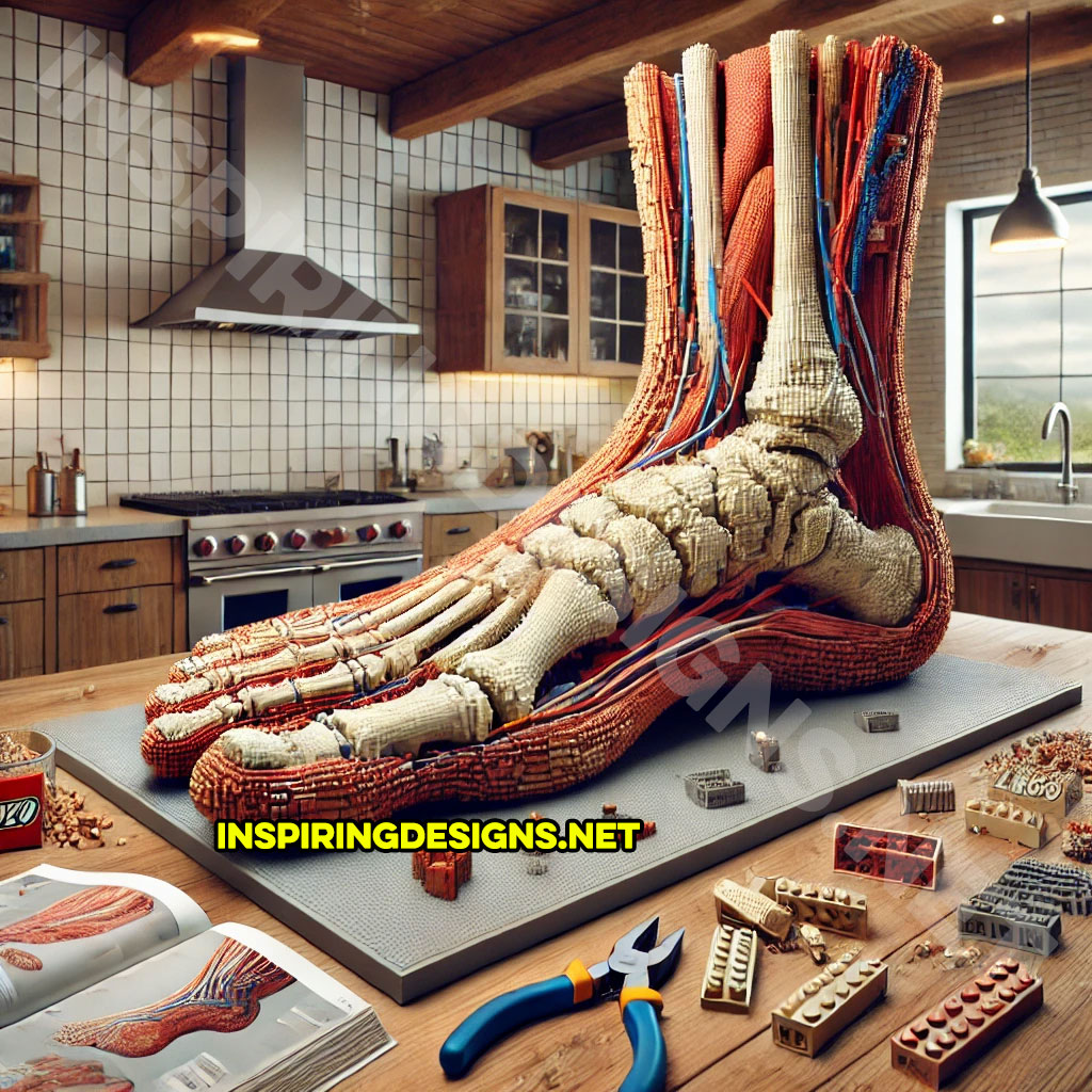 human body Lego set featuring a human foot